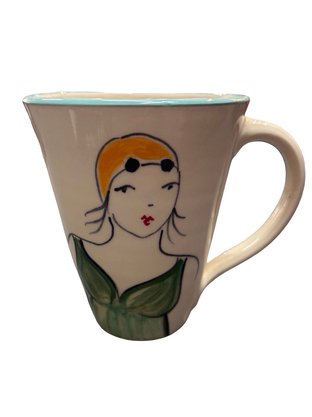 Swimmer Ceramic Mug Green