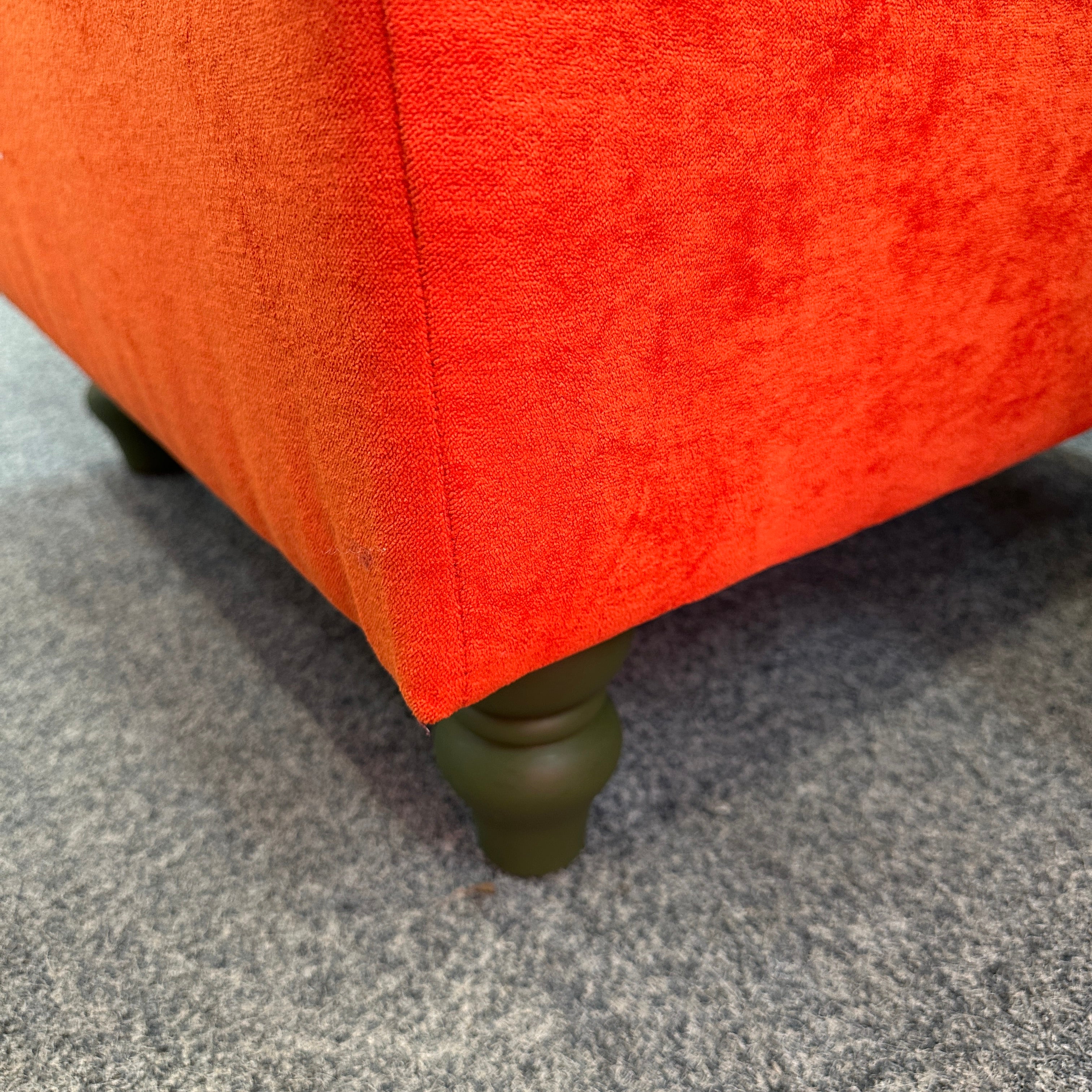 Reupholstered Velvet Footstool