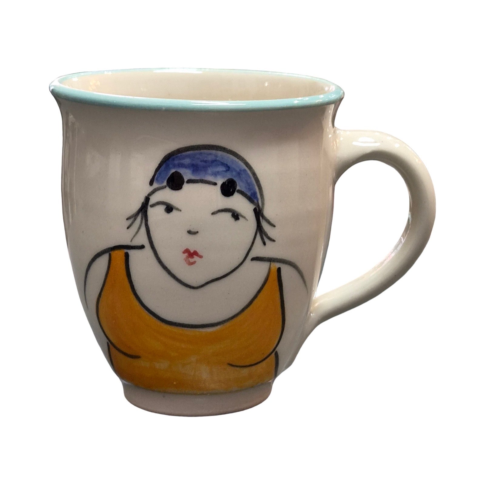 Swimmer Ceramic Espresso Mug Yellow