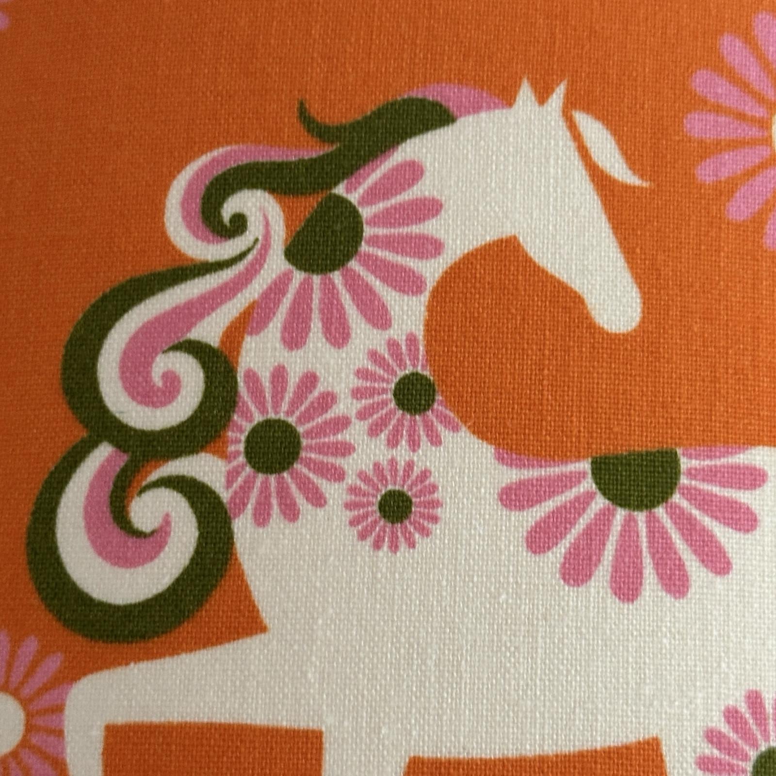 Carousel Horses Drum Lampshade Orange
