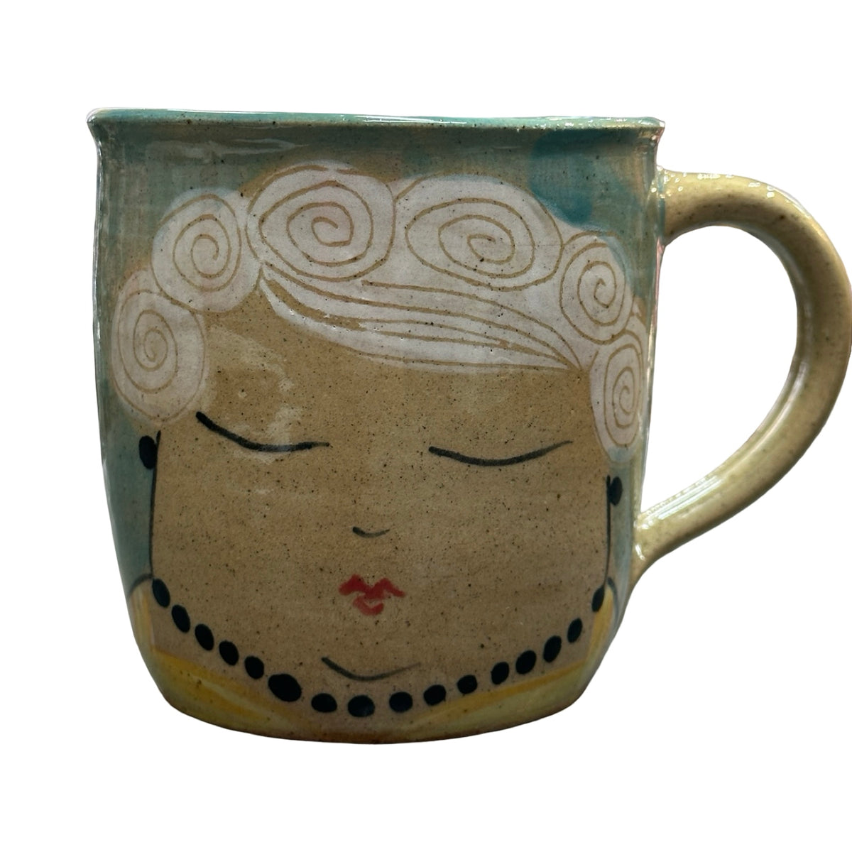 Seaside Ceramic Mug Blue and Yellow