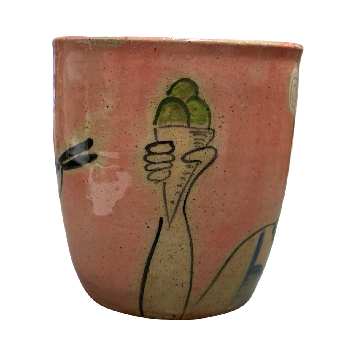 Seaside Ceramic Mug Pink and Green