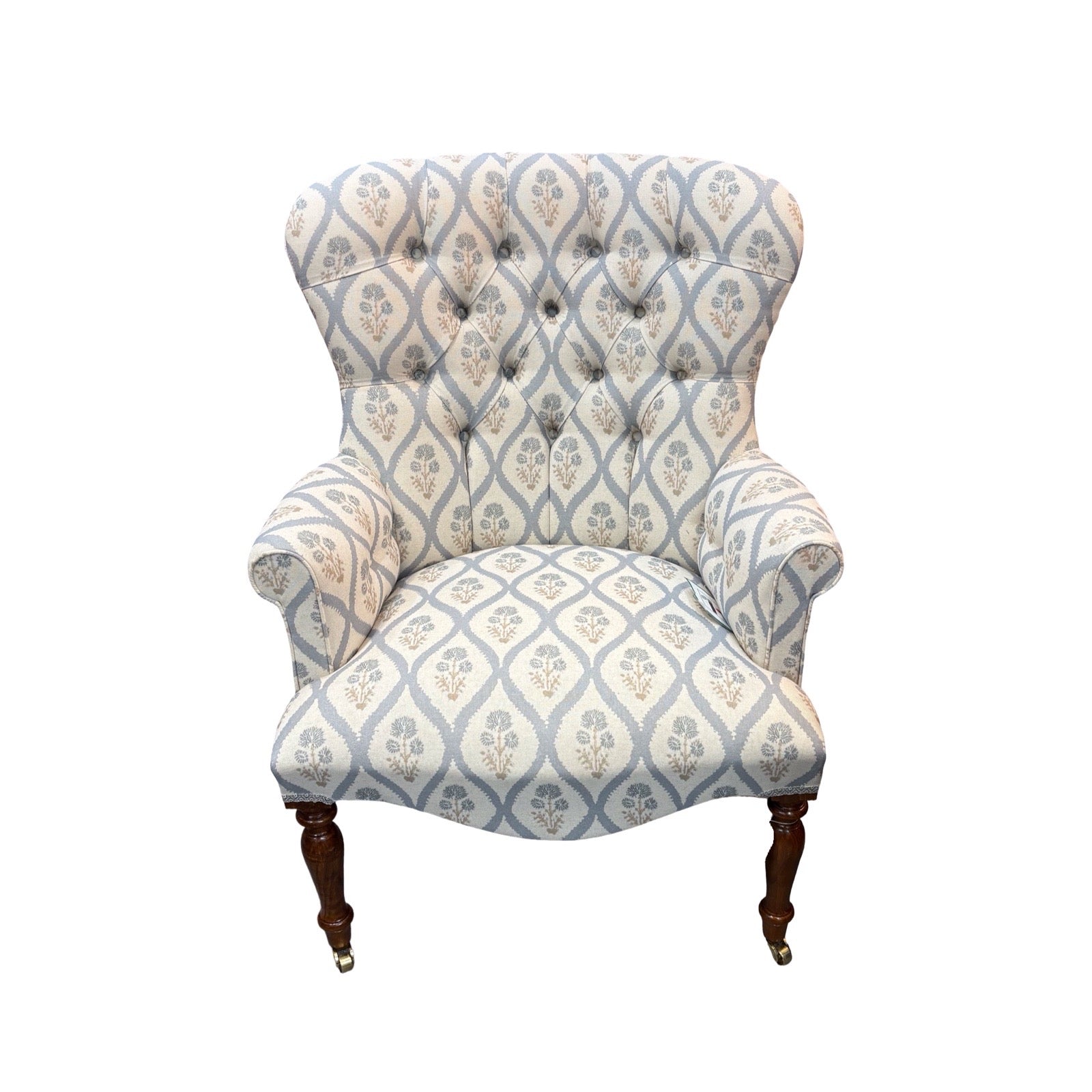 Plants Blue Cotton Armchair