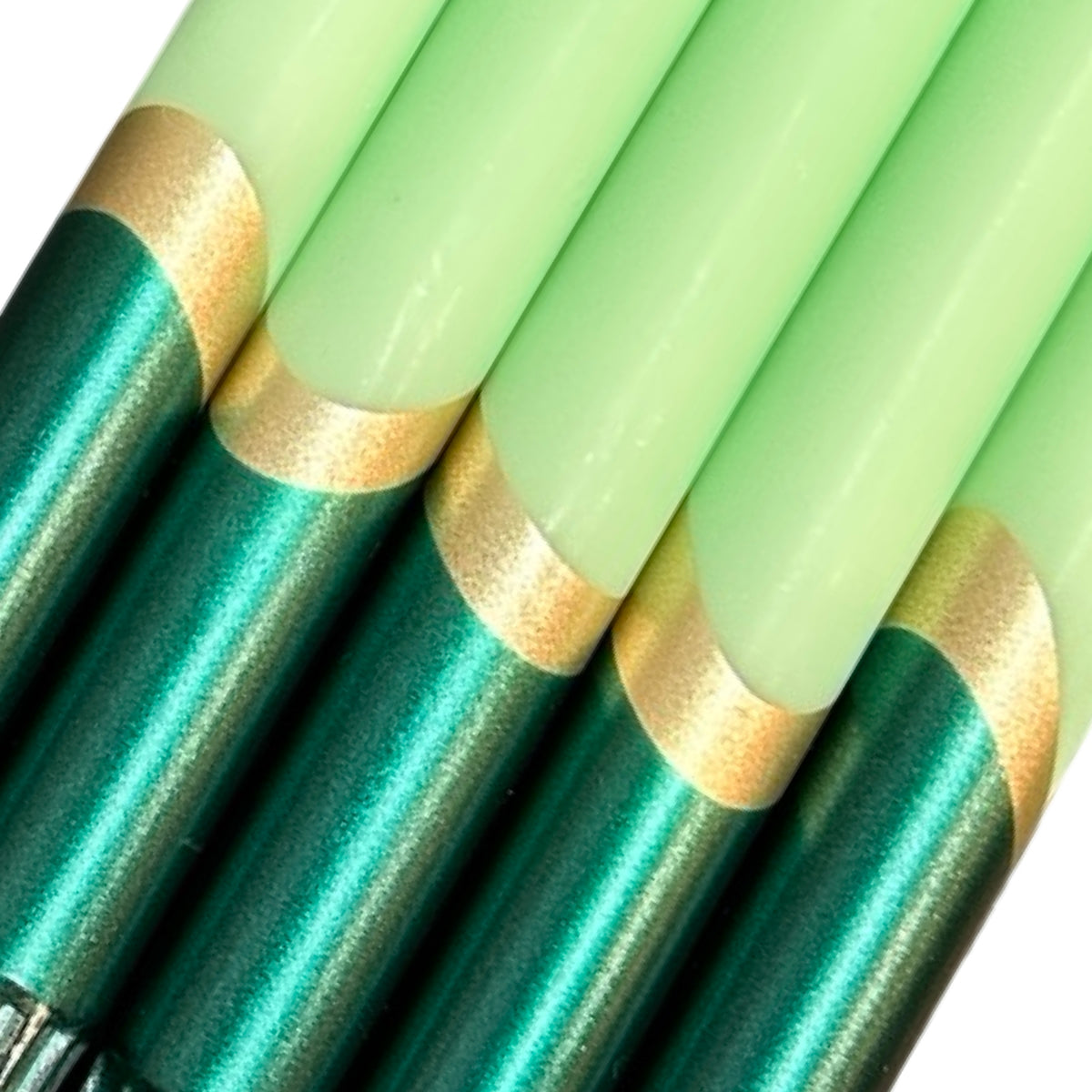 Green Pastel and Gold Metallic Handmade Dinner Candle