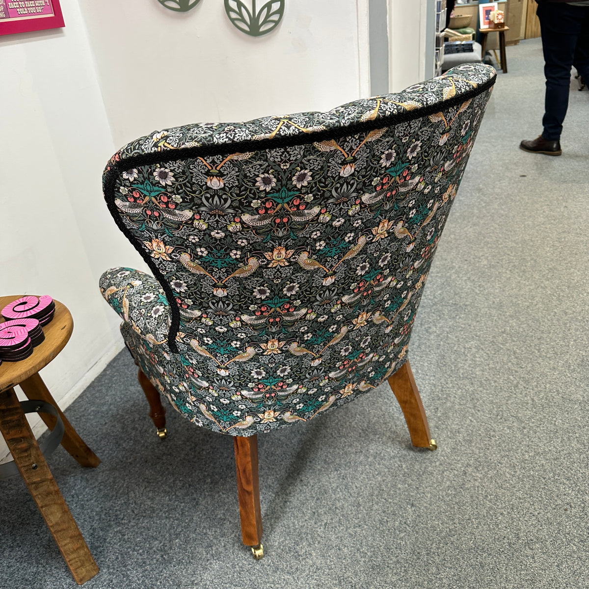 Strawberry Thief Armchair Black