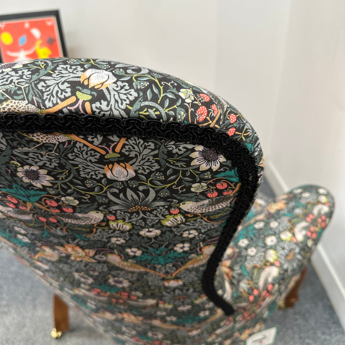 Strawberry Thief Armchair Black