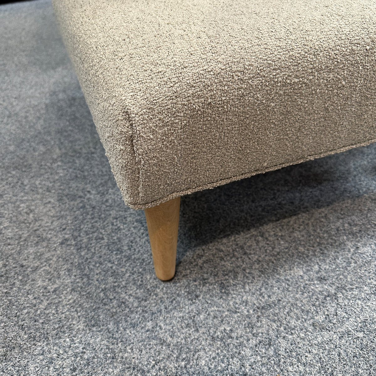 Beige Boucle Footstool