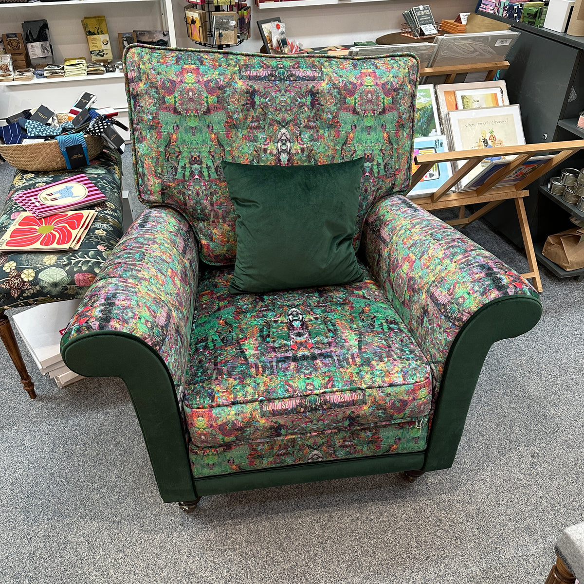 Green Velvet Armchair