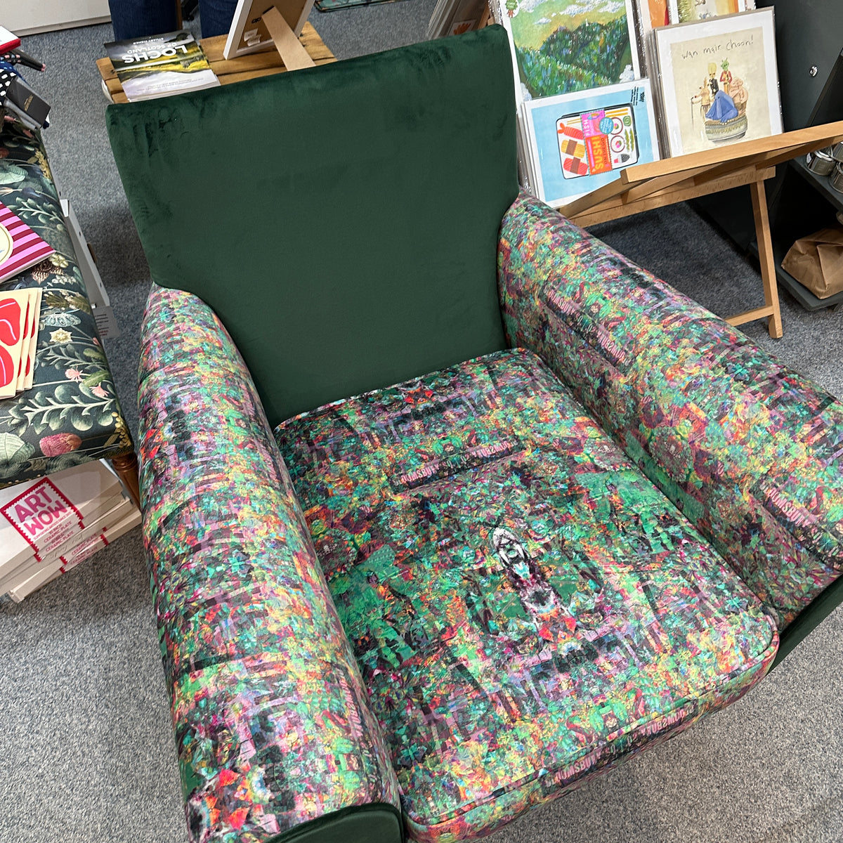 Green Velvet Armchair