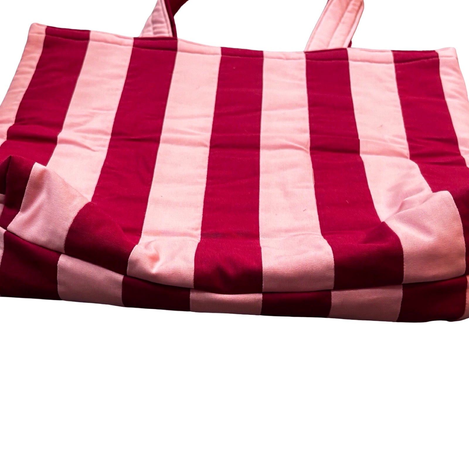 Pink and Red Stripe Tote Bag