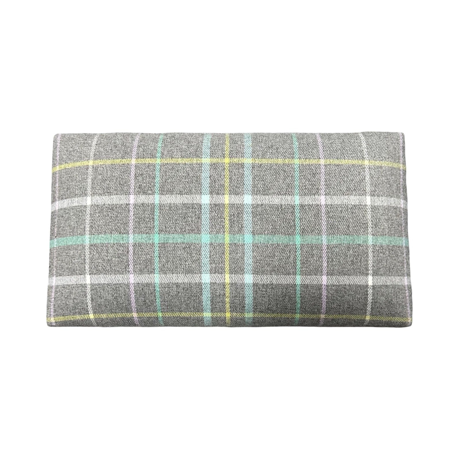 Grey Windowpane Check Footstool