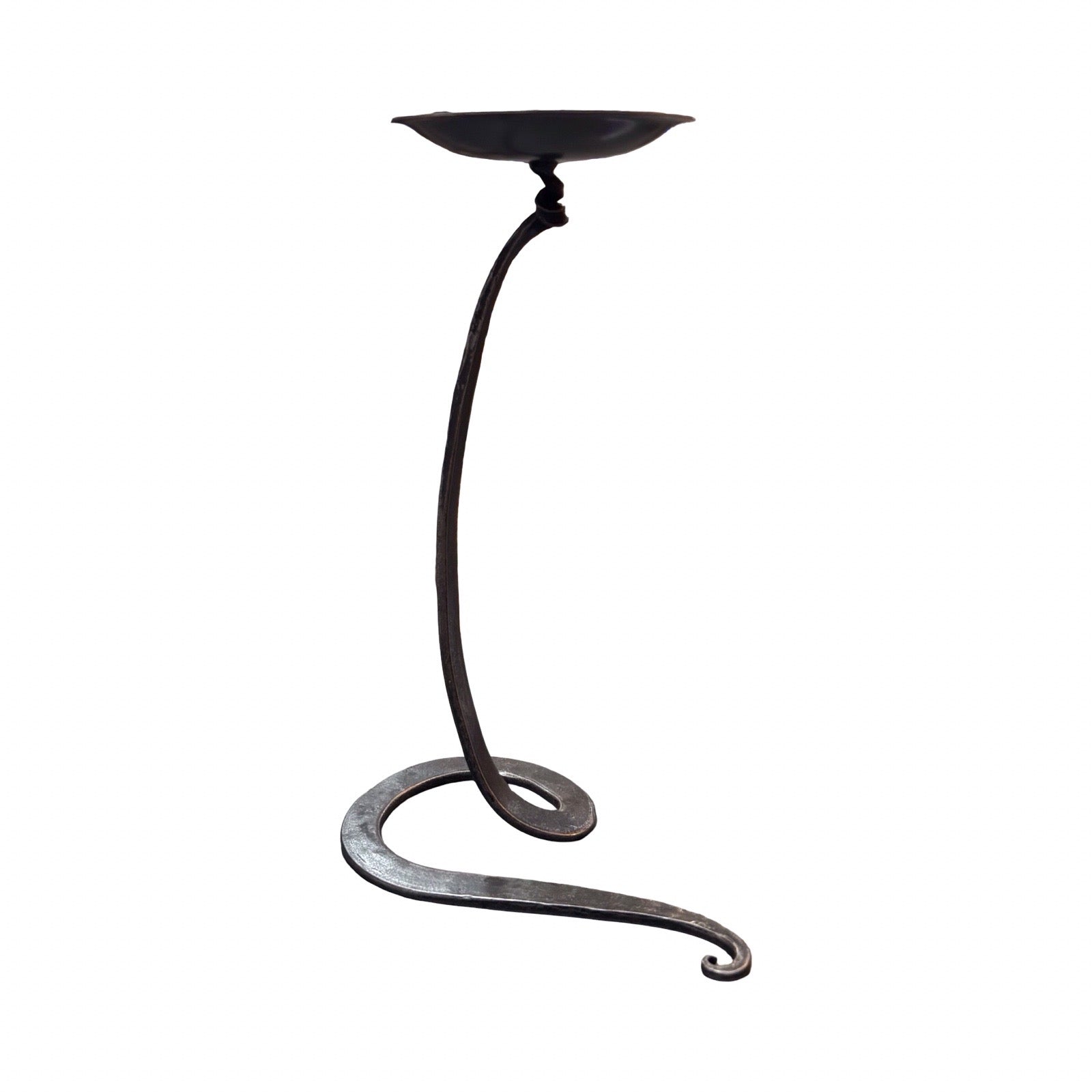 Flat Swirl Steel Candlestick