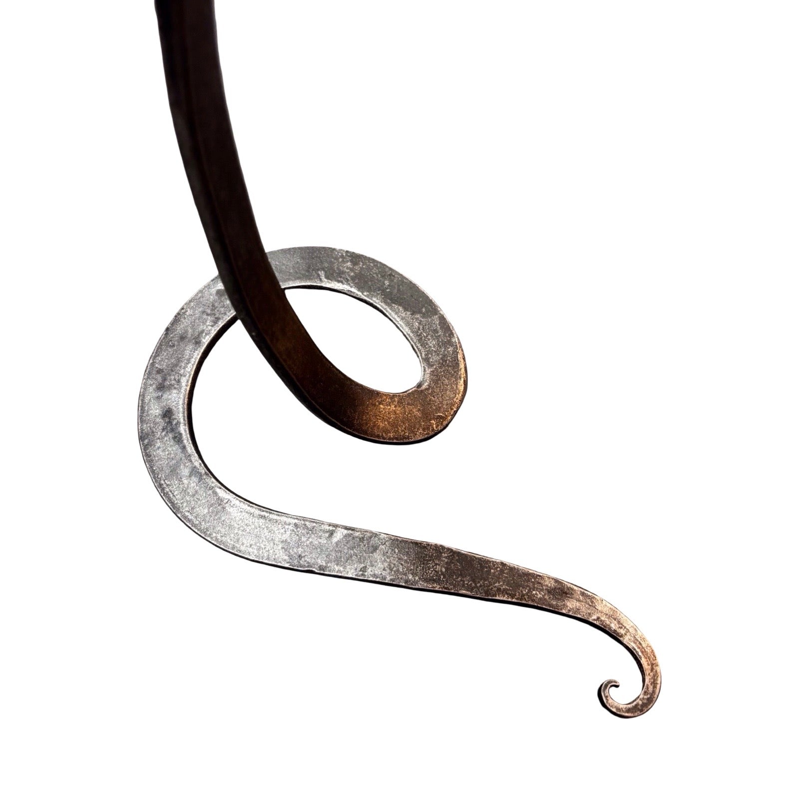 Flat Swirl Steel Candlestick