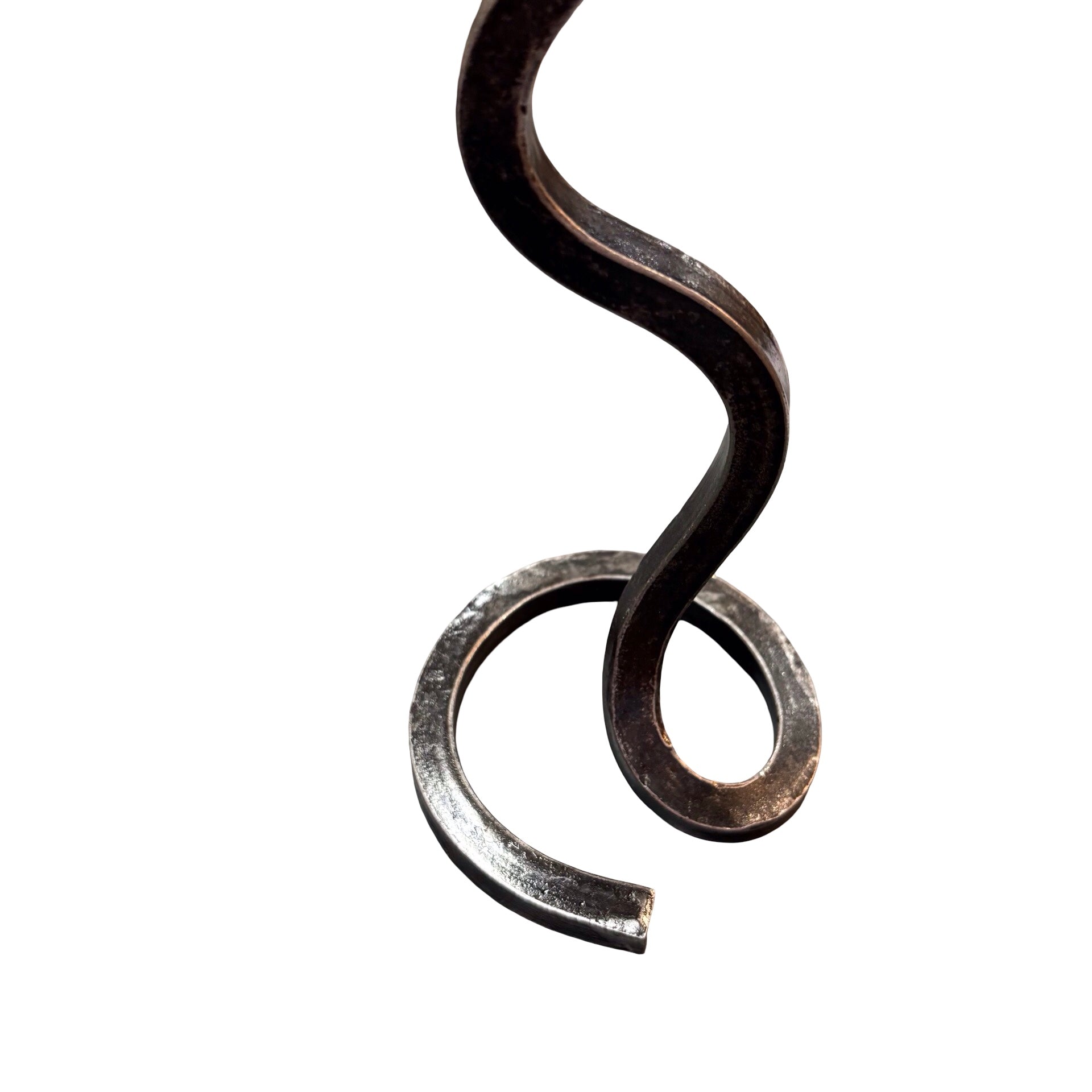 Single Wavy Steel Candlestick