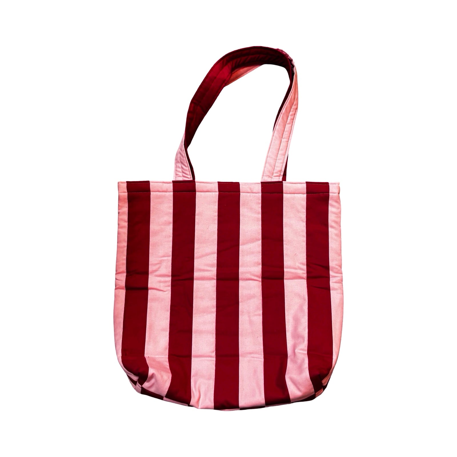 Pink and Red Stripe Tote Bag