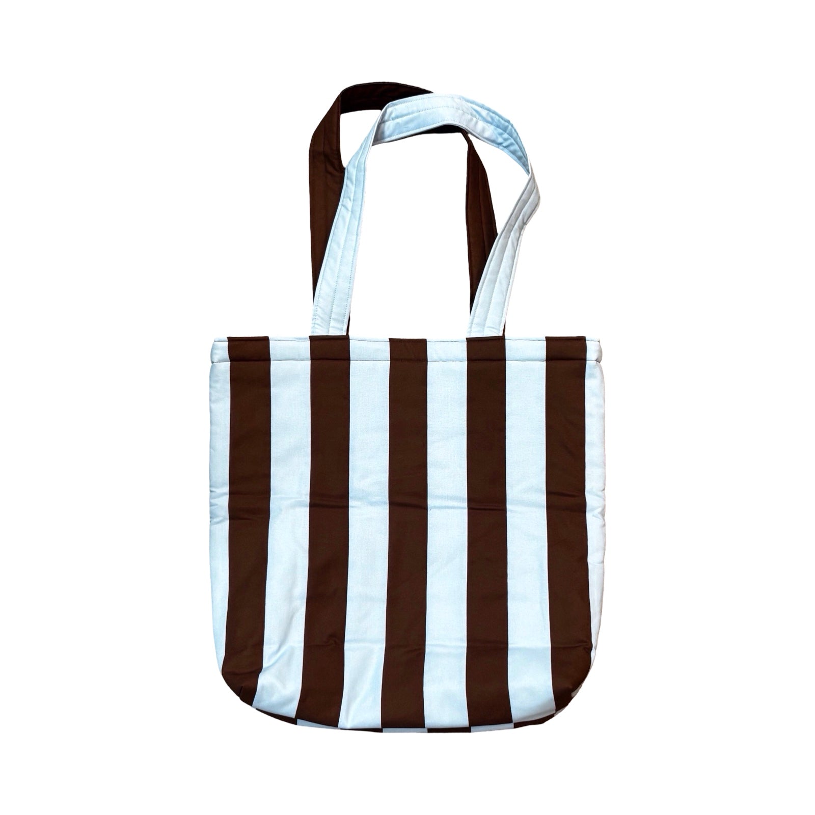 Blue and Brown Stripe Tote Bag