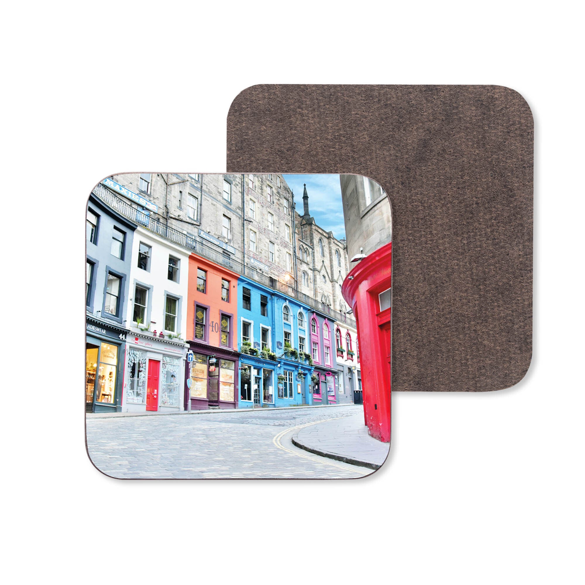 An image of Victoria Street Edinburgh on a coaster