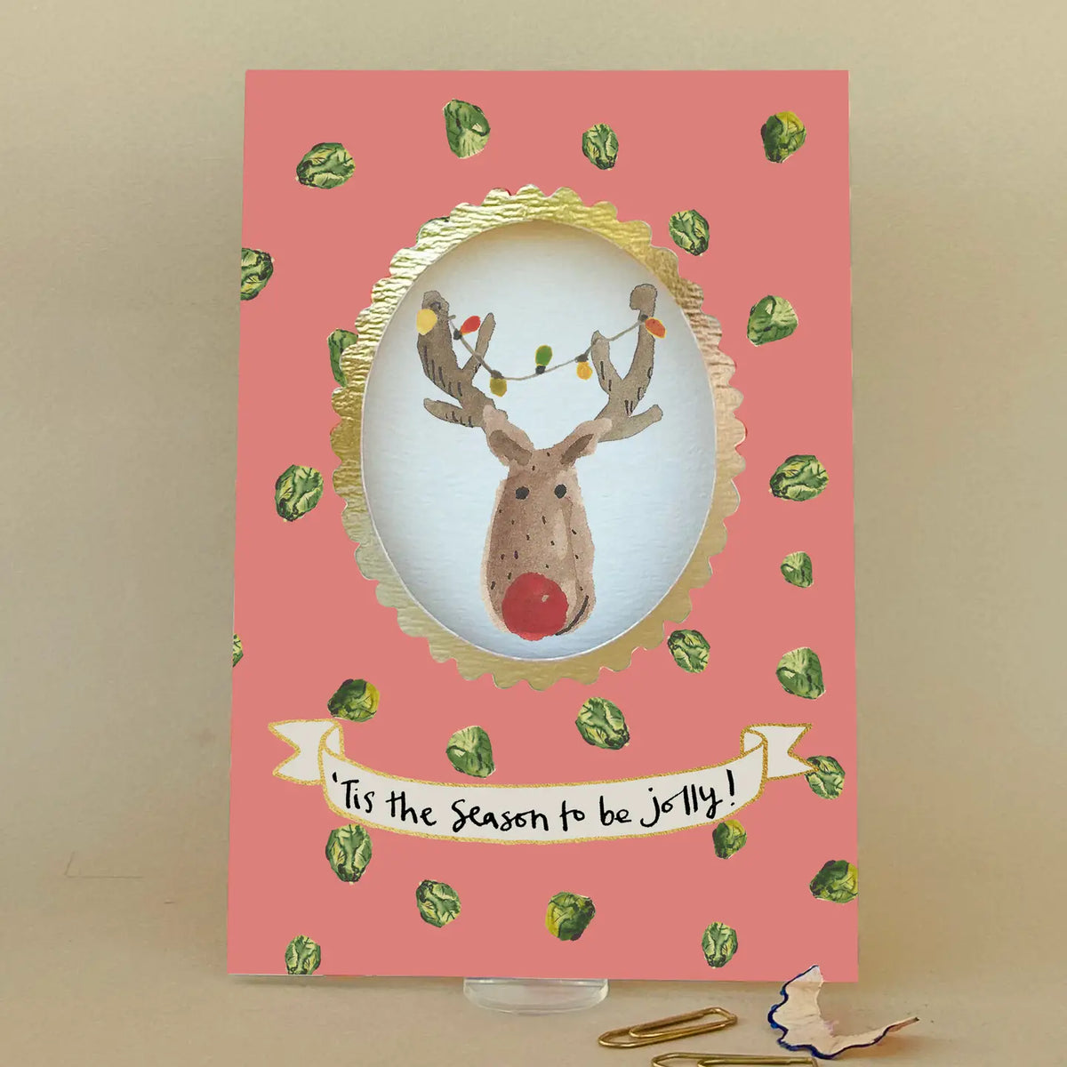 Tis the Season Reindeer Christmas Card