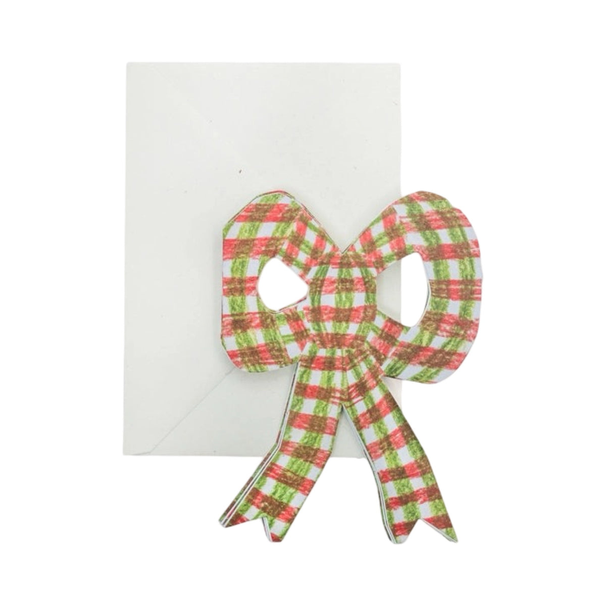 Pink Chequer Bow Concertina Card