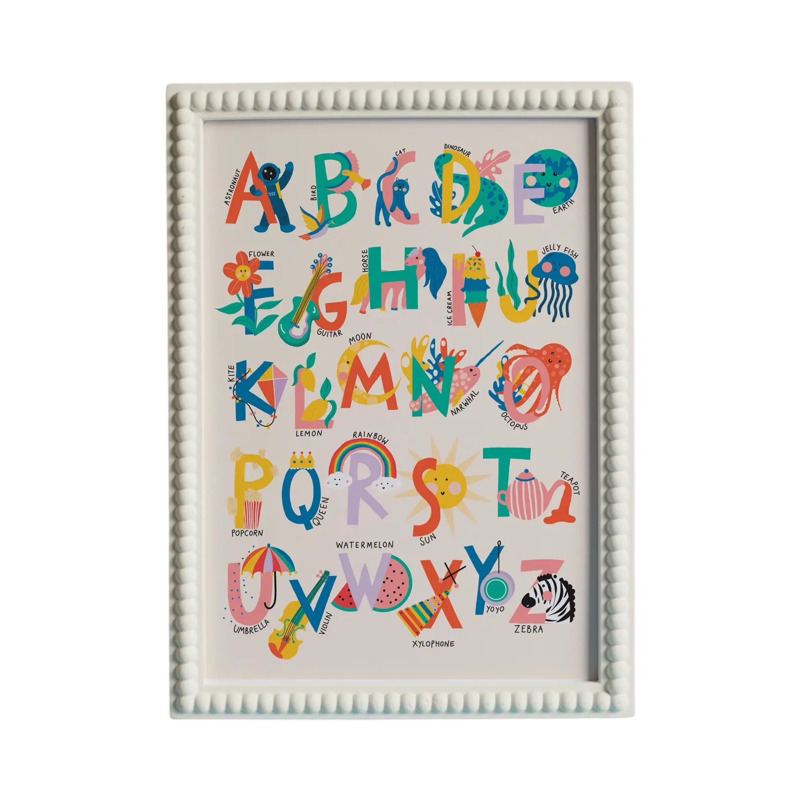 Colourful A-Z Alphabet Art Print For Children's Room