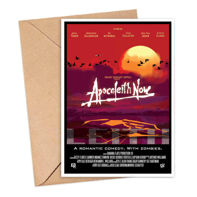 Edinburgh card featuring a movie poster design of Leith Docks in Edinburgh.