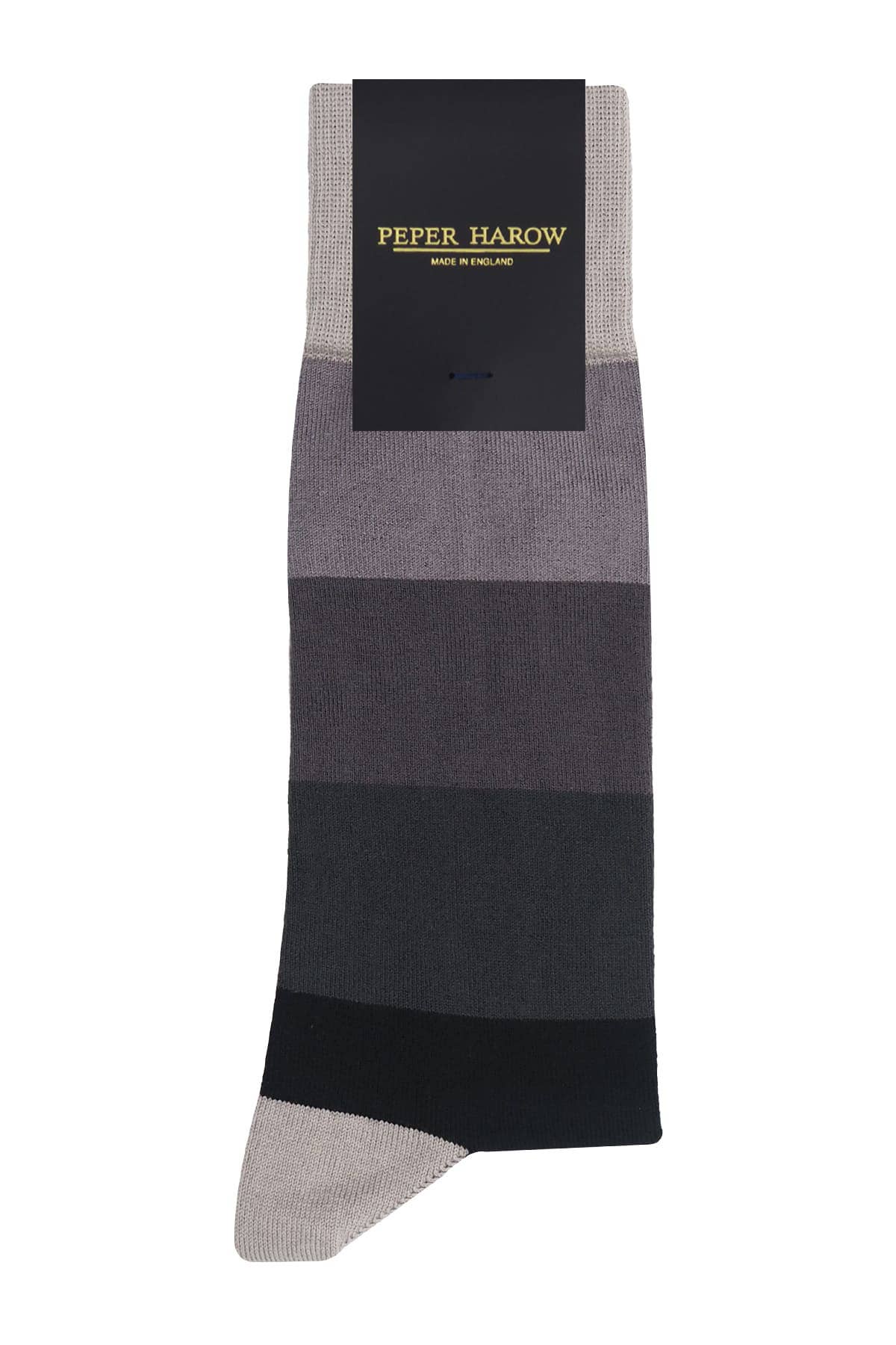 Block Stripe Grey Men's Luxury Socks