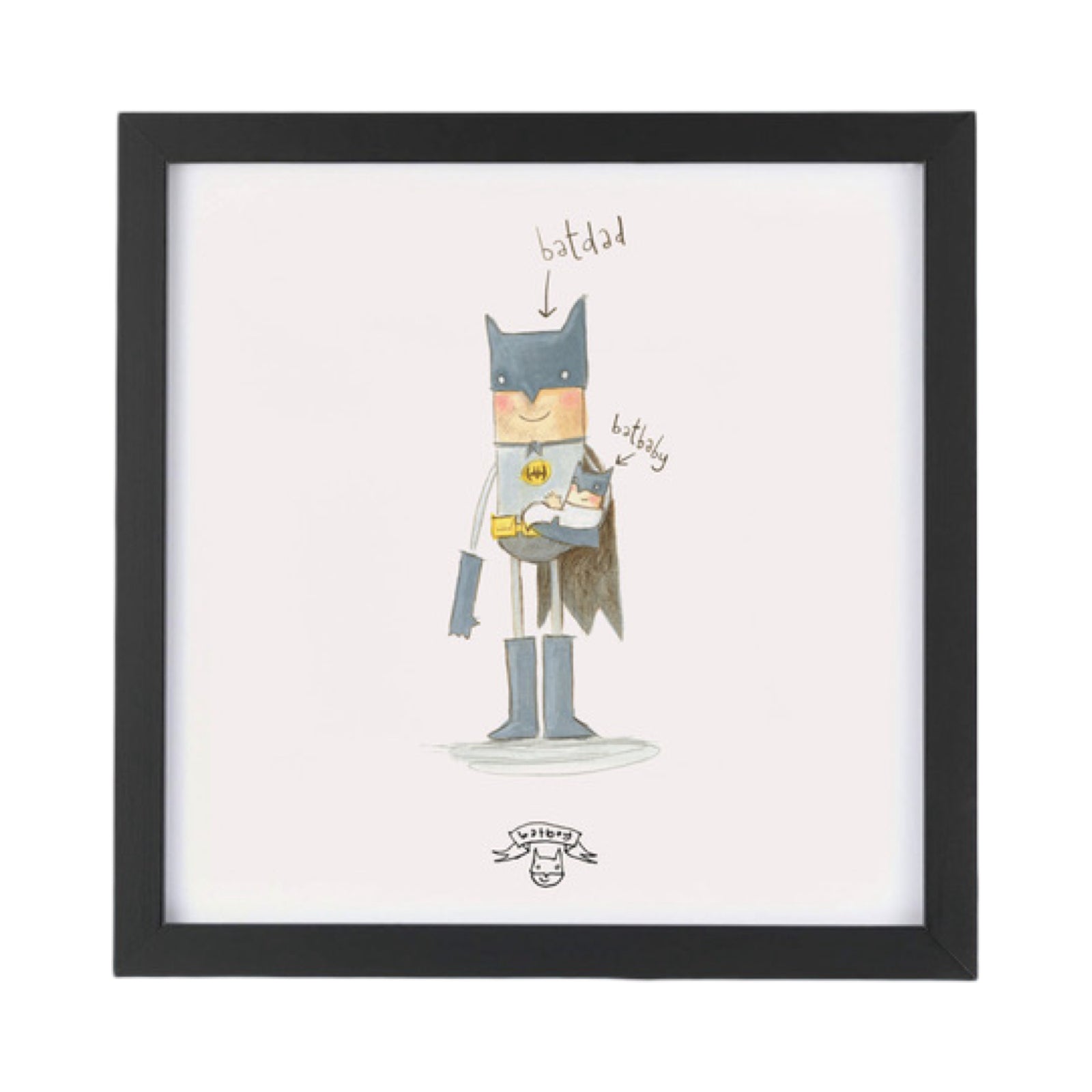 Framed Batdad and Batbaby print.