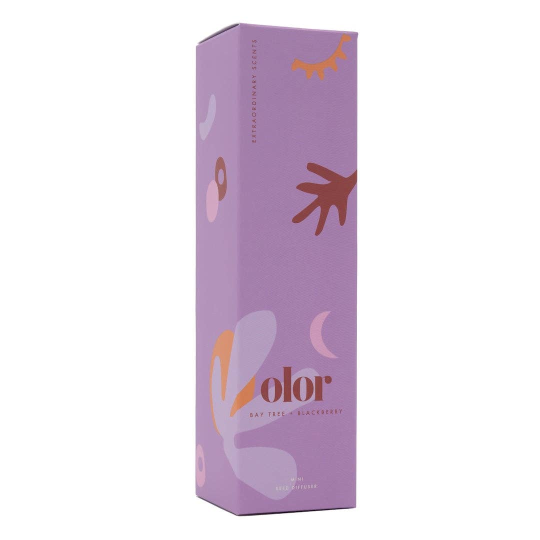 Purple OLOR reed diffuser box.