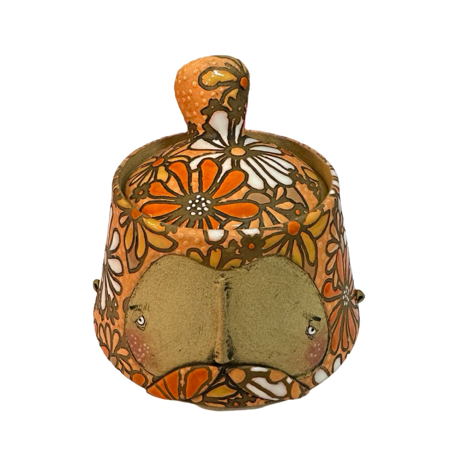 Beard Ceramic Top Knot Jar