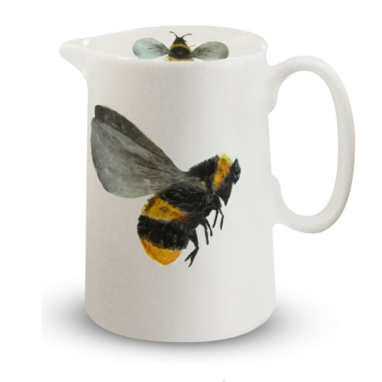 Fine bone china milk jug featuring an illustration of a bee in flight