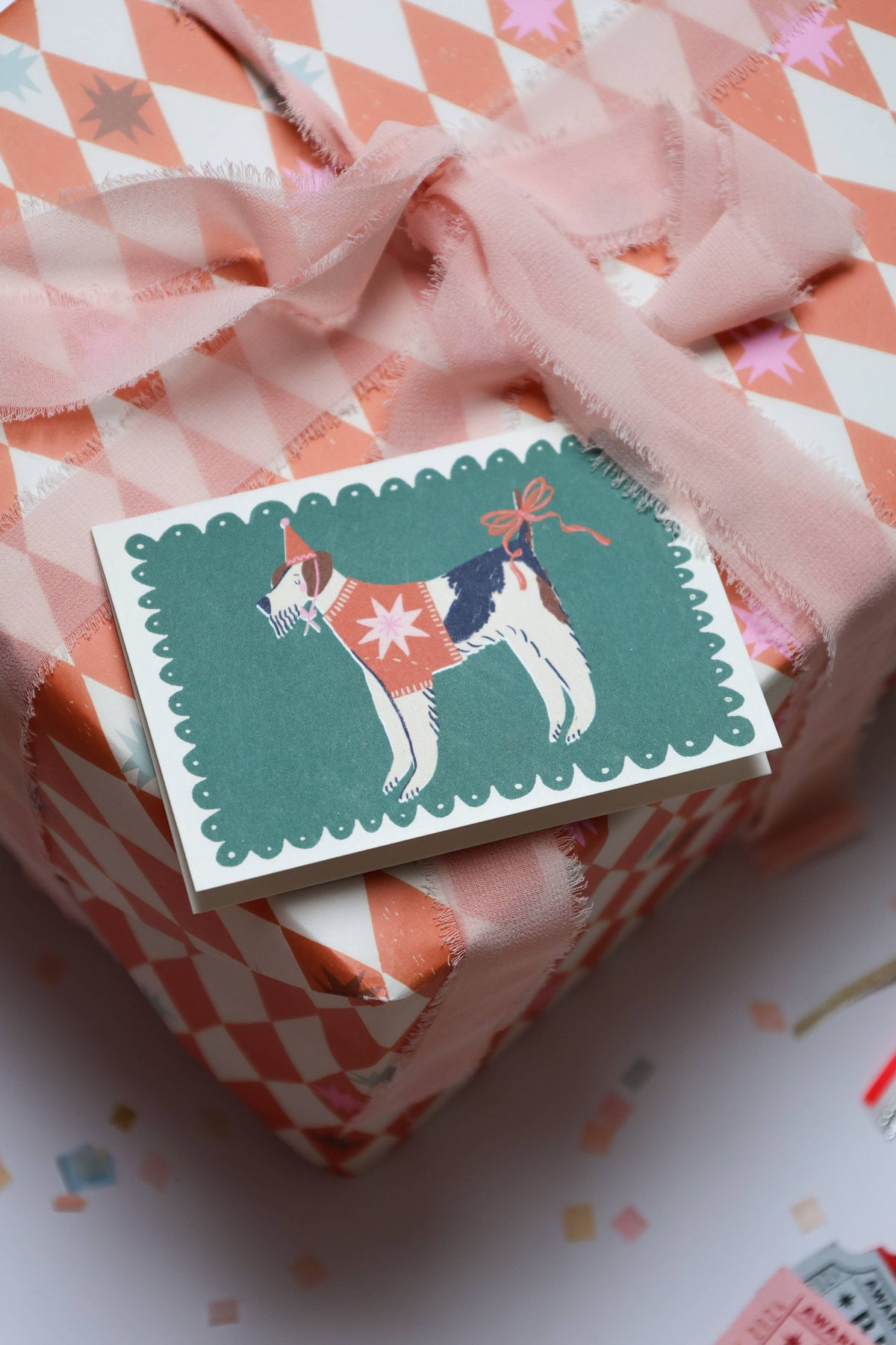 Festive Pup Mini Christmas Card
