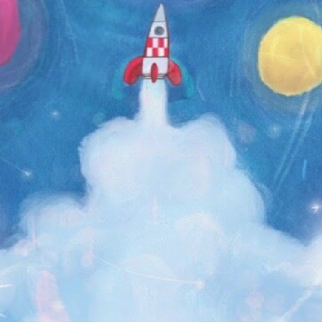 3rd Birthday Card in Space with Rockets and Planets.