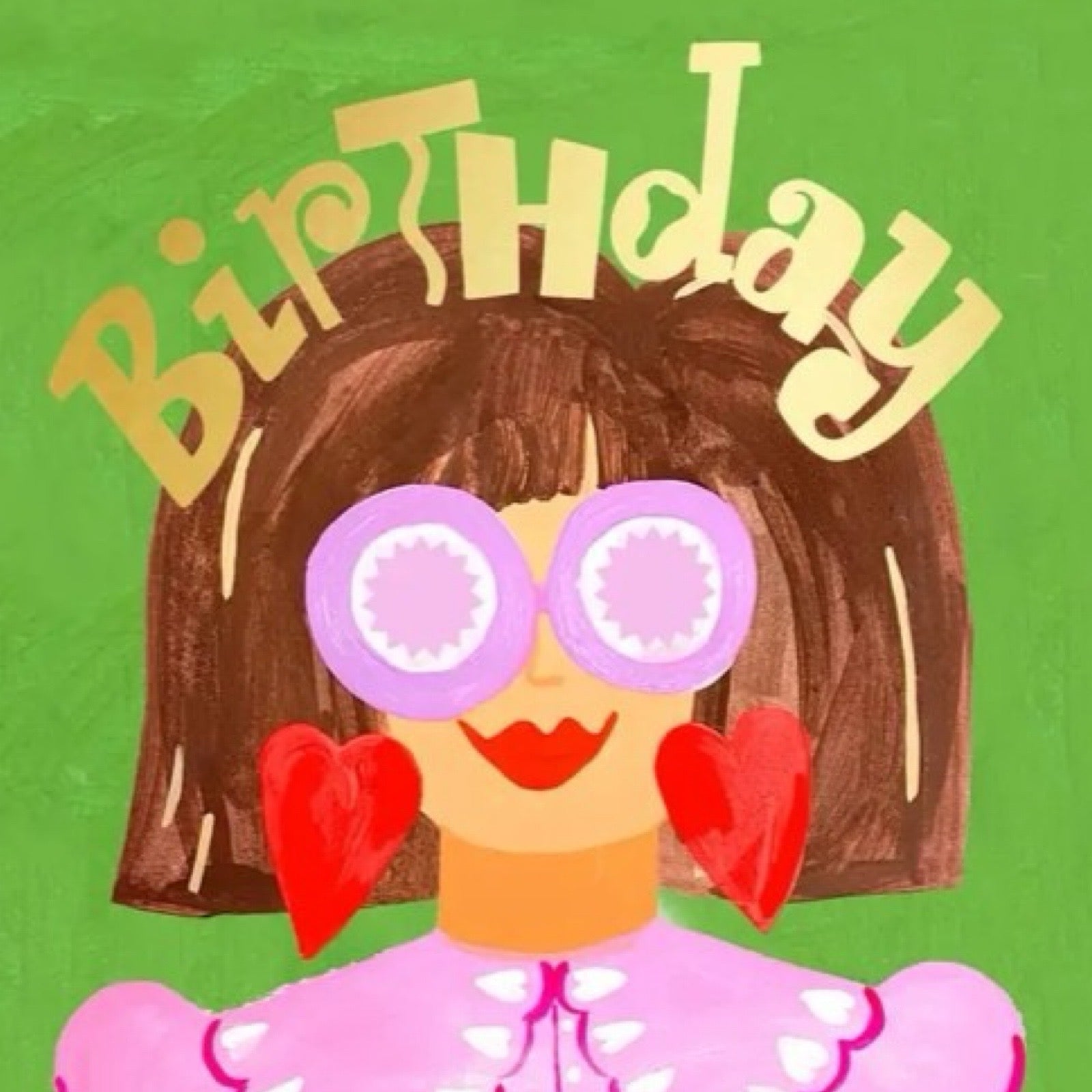 Birthday girl card close up.