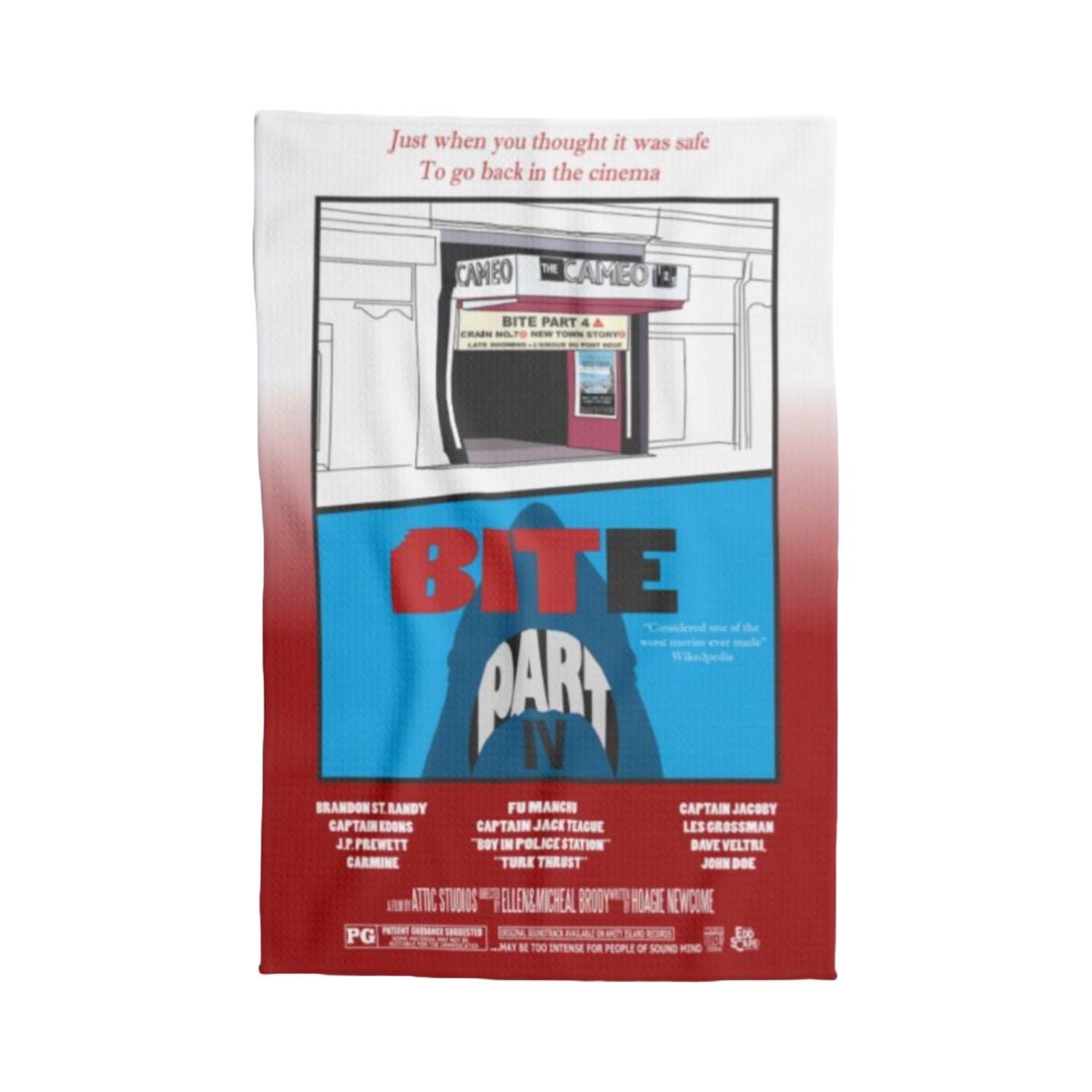 Tea towel featuring an illustration of the Cameo cinema, Edinburgh