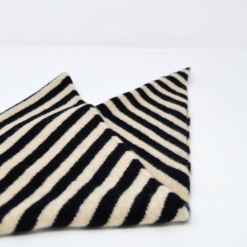 Black and white striped neckerchief on a white background.