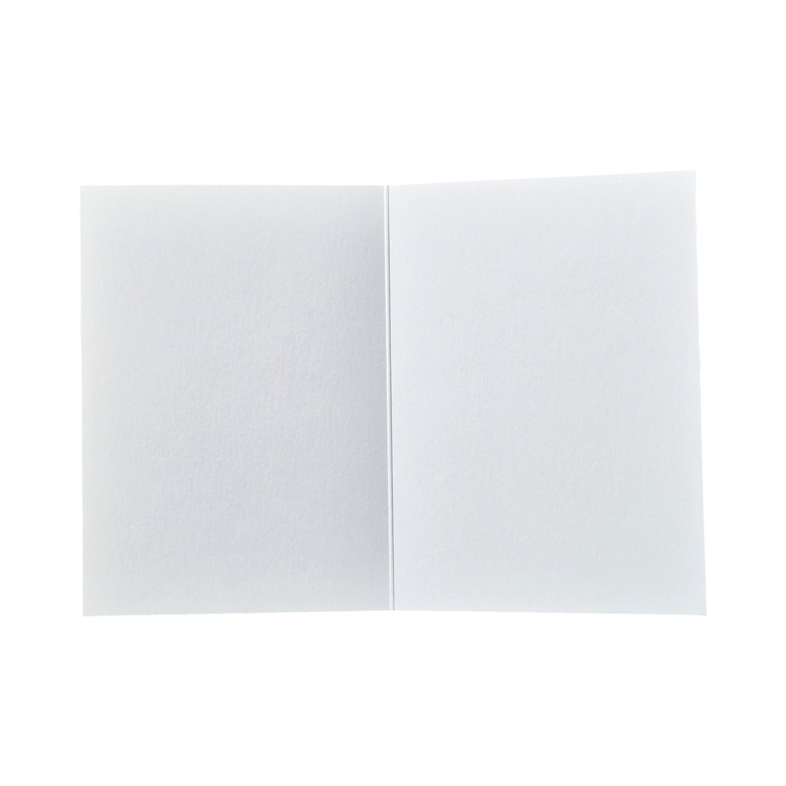 The inside of a blank greeting card against a white background.