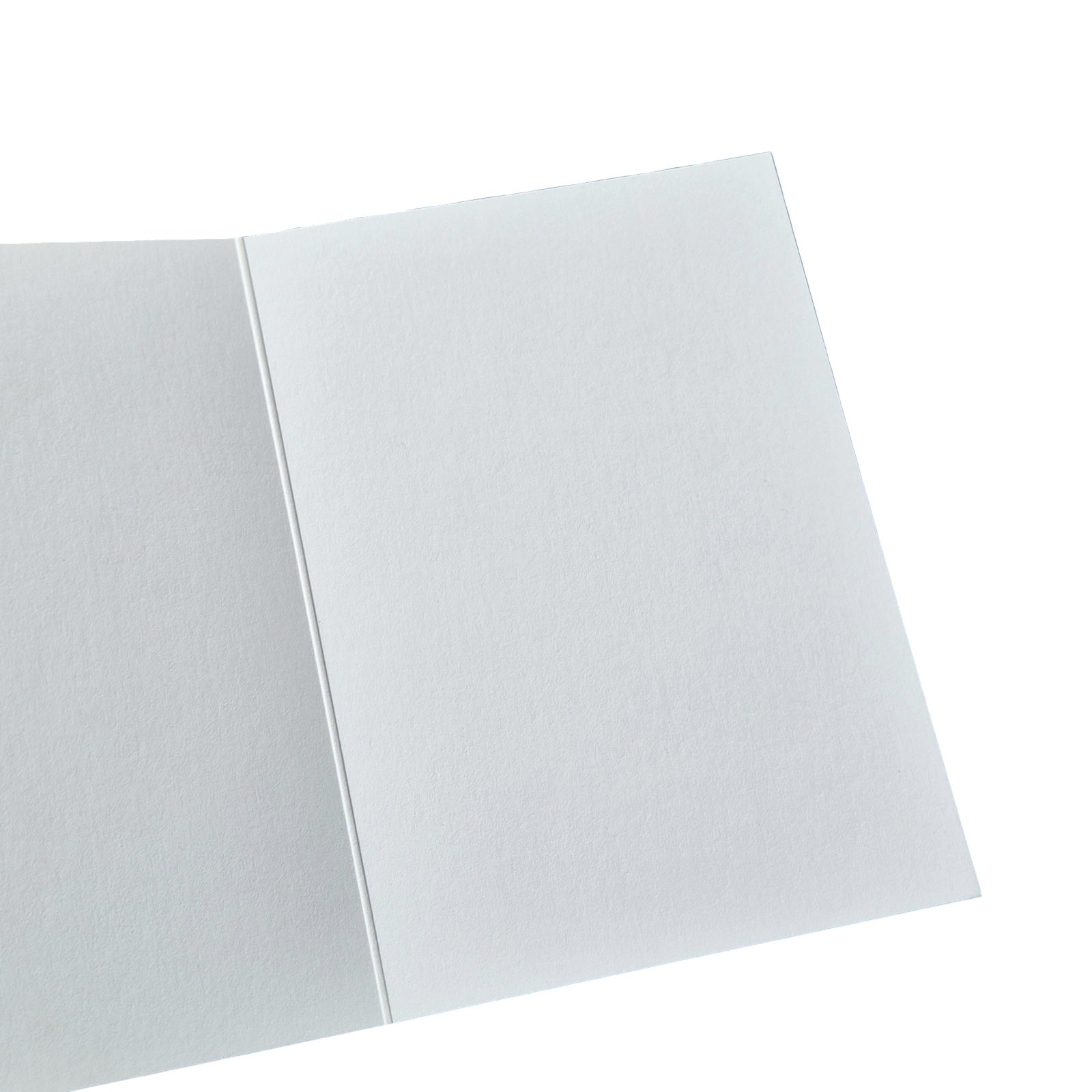 The inside of a greetings card blank inside against a white background.