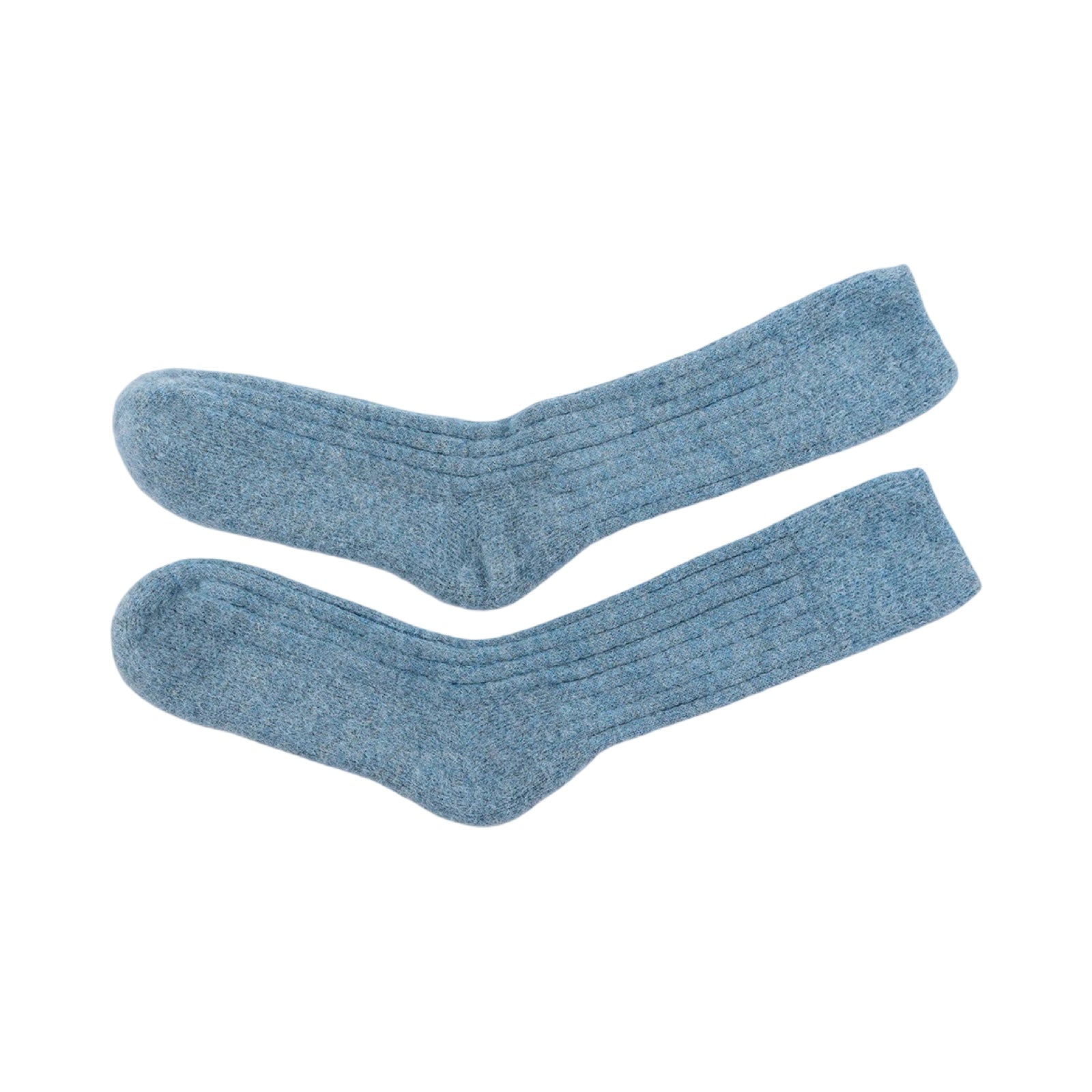pair of blue alpaca wool bed socks