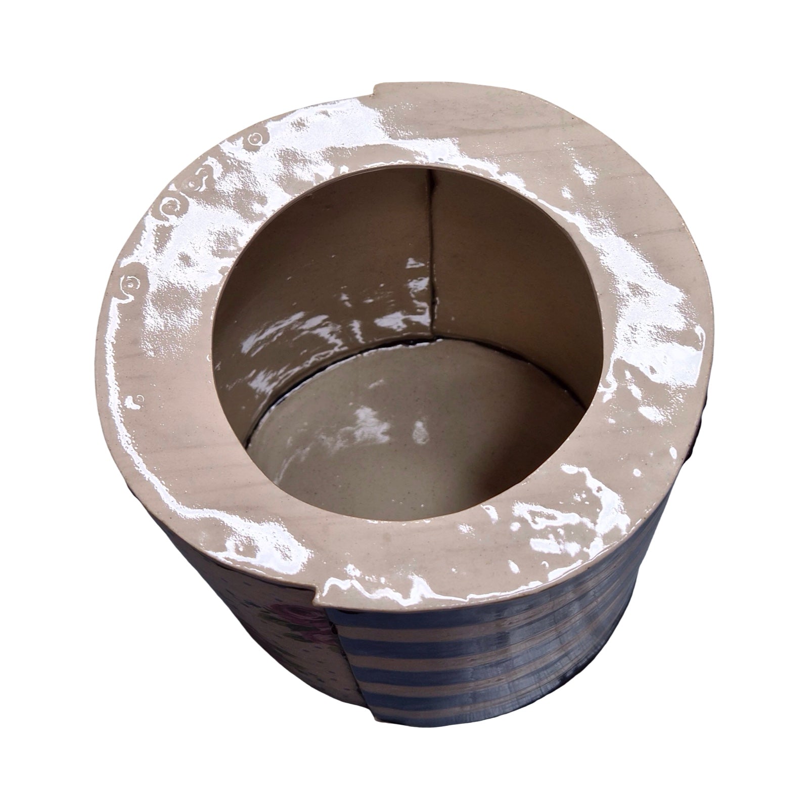 Inside of jar on a white background.