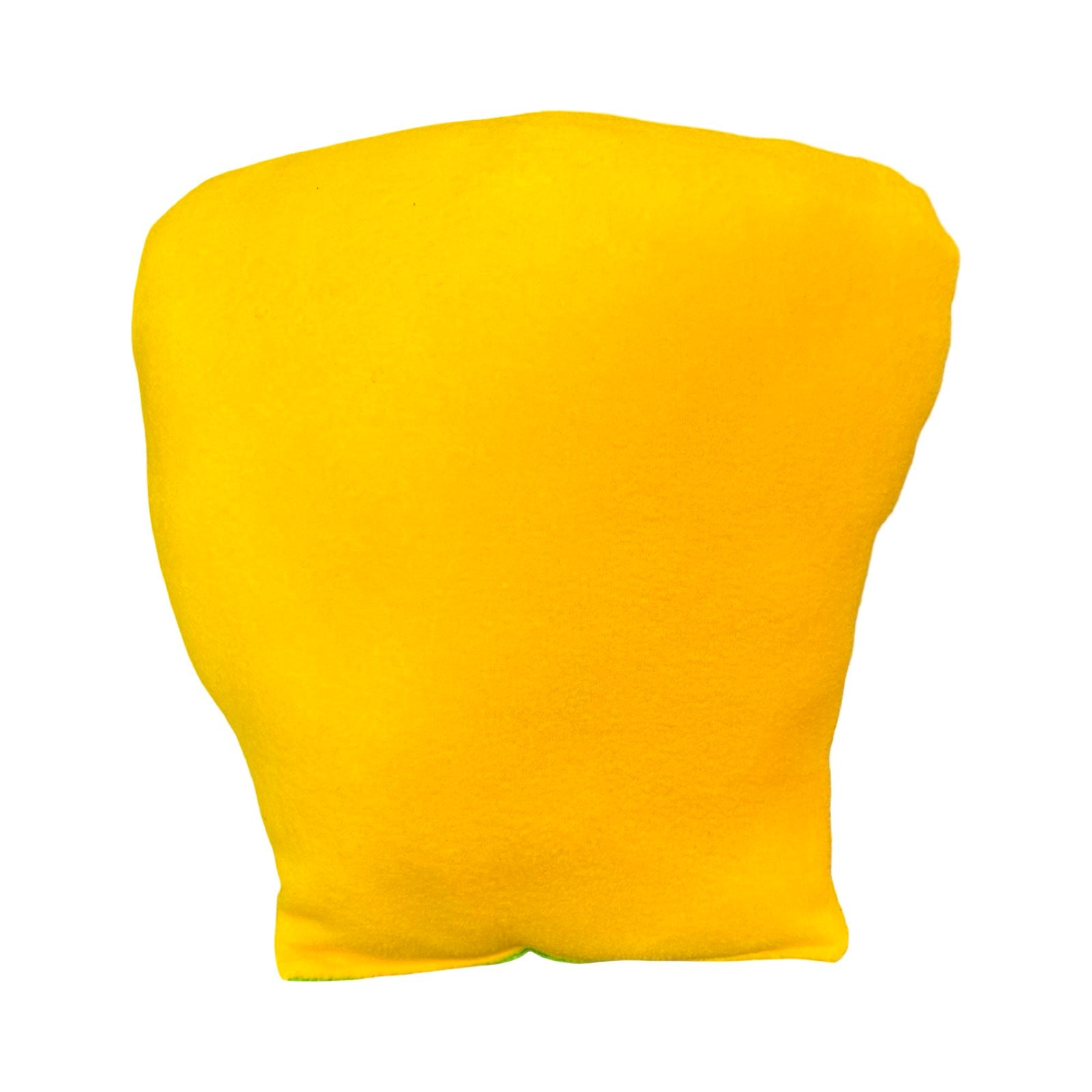Yellow cushion on a white background.