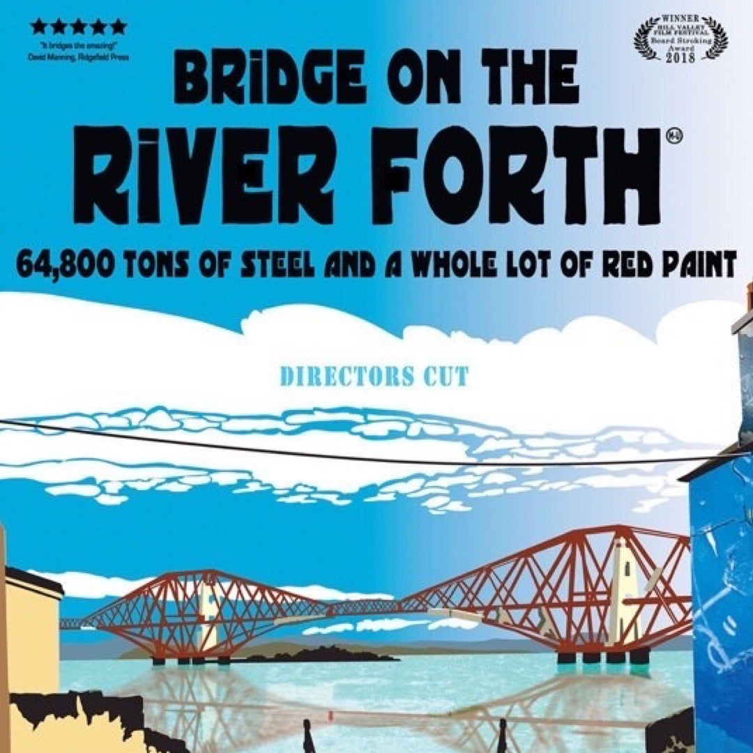 Print featuring a movie poster design with an illustration of the famous Forth Rail Bridge at South Queensferry near Edinburgh