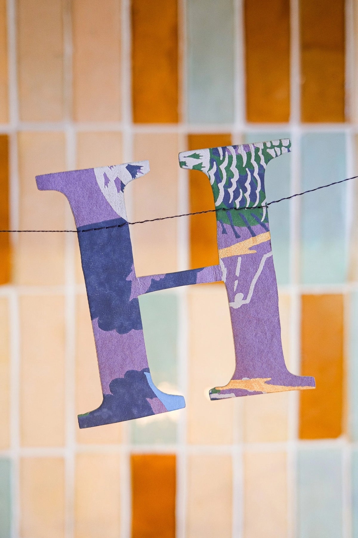 Happy Birthday Paper Garland Blue