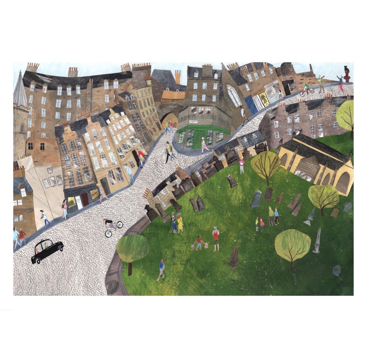 High quality giclée print of iconic Candlemaker Row in Edinburgh.