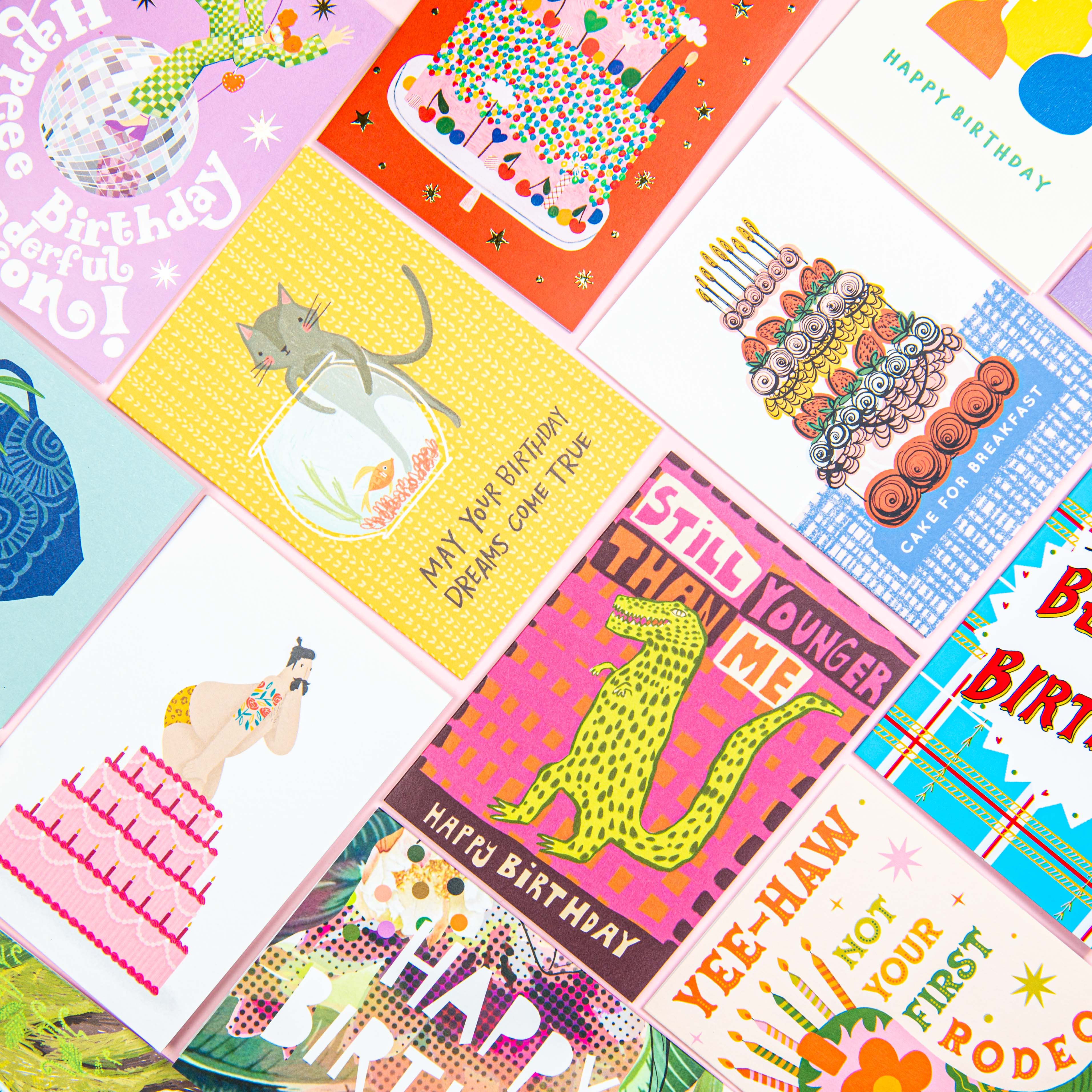 A selection of greetings cards laid flat