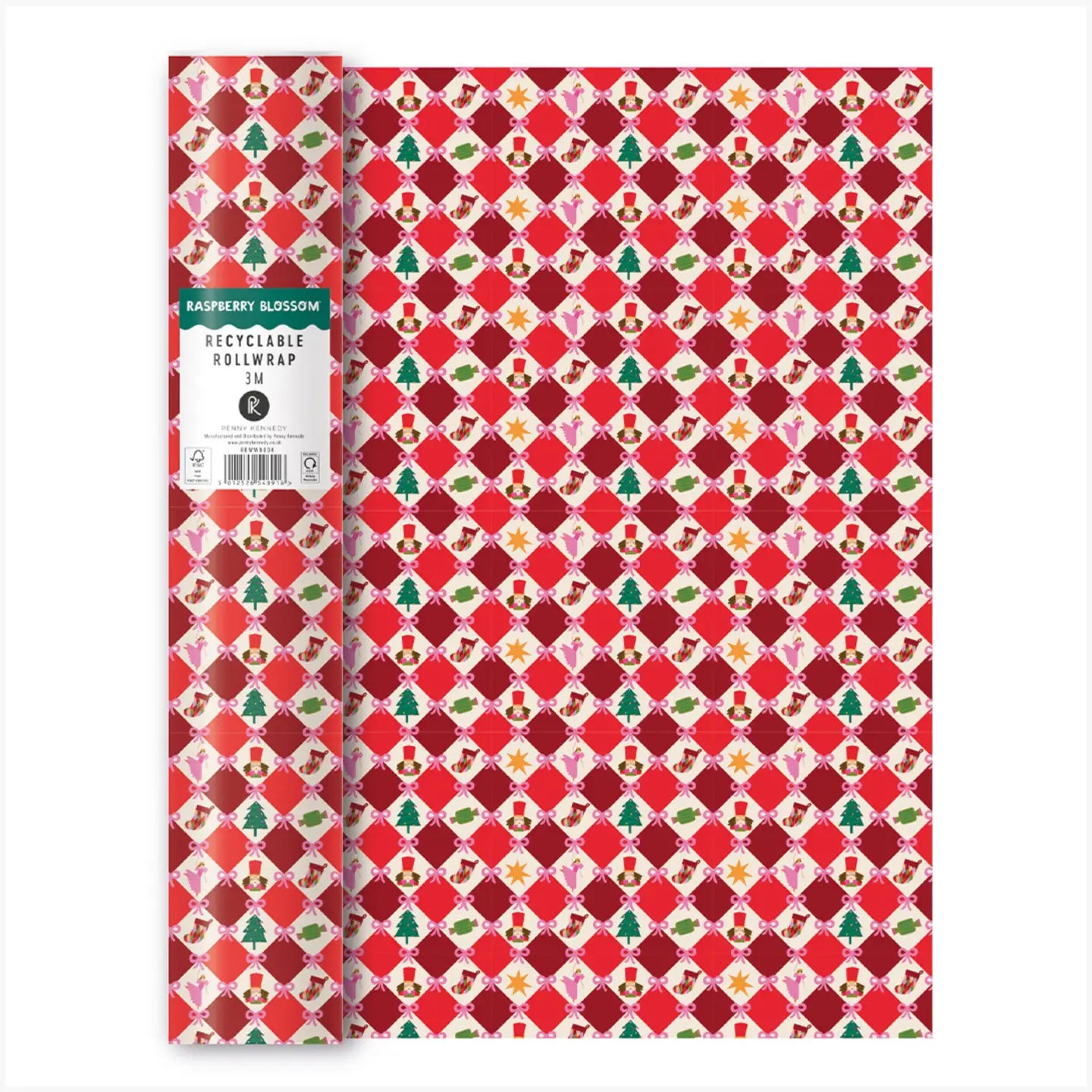 Harlequin Christmas Gift Wrap Roll