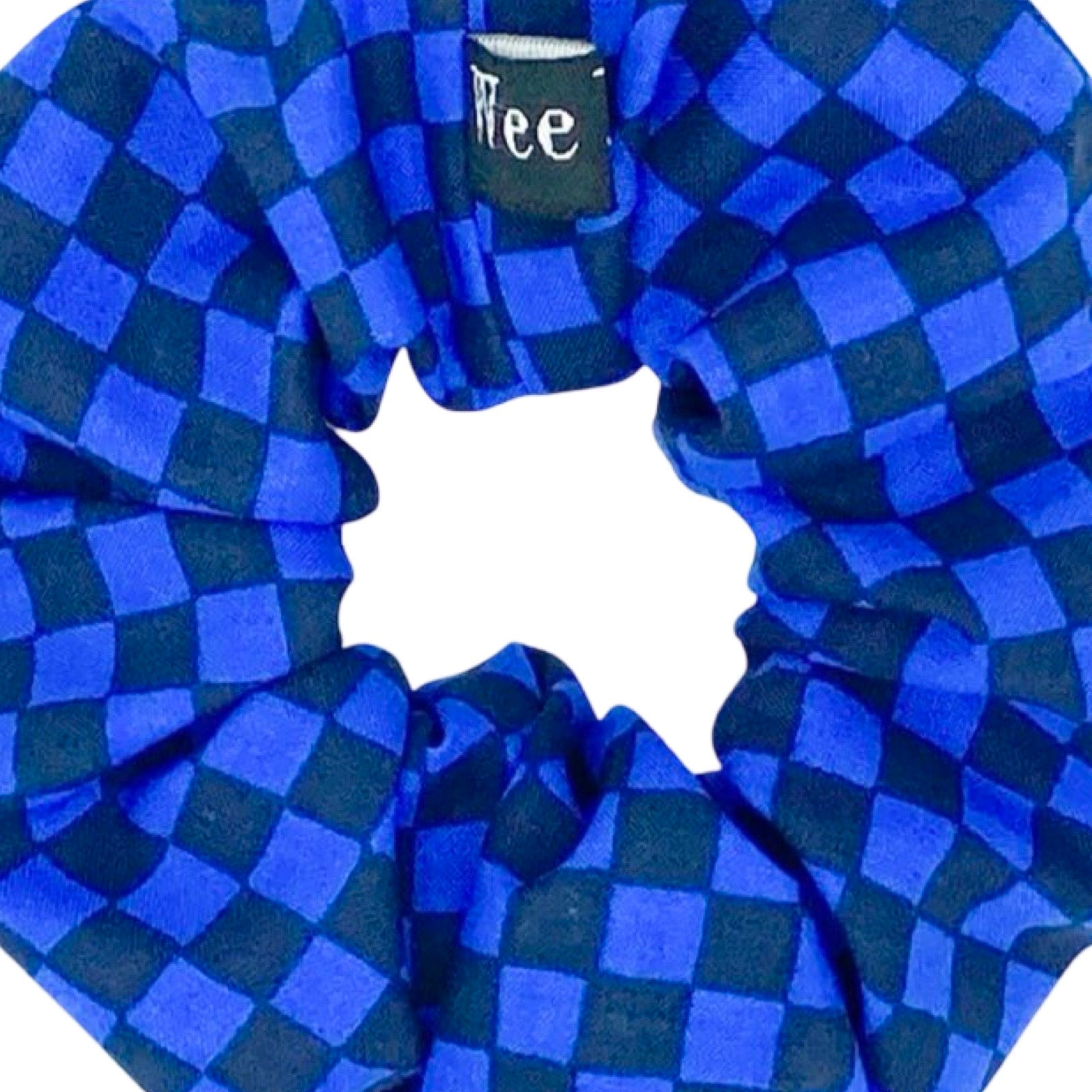 Handmade checked hair scrunchies made from 100% cotton fabrics.