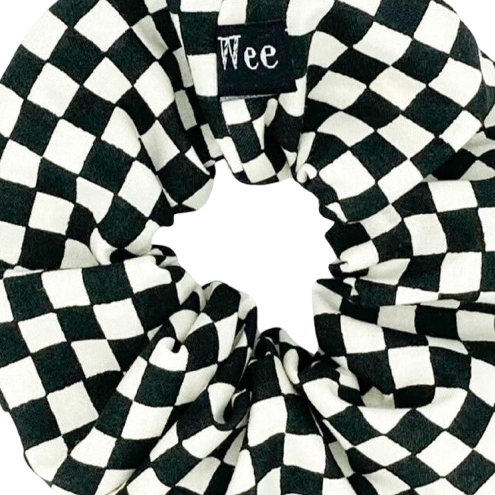 Handmade checked hair scrunchies made from 100% cotton fabrics.