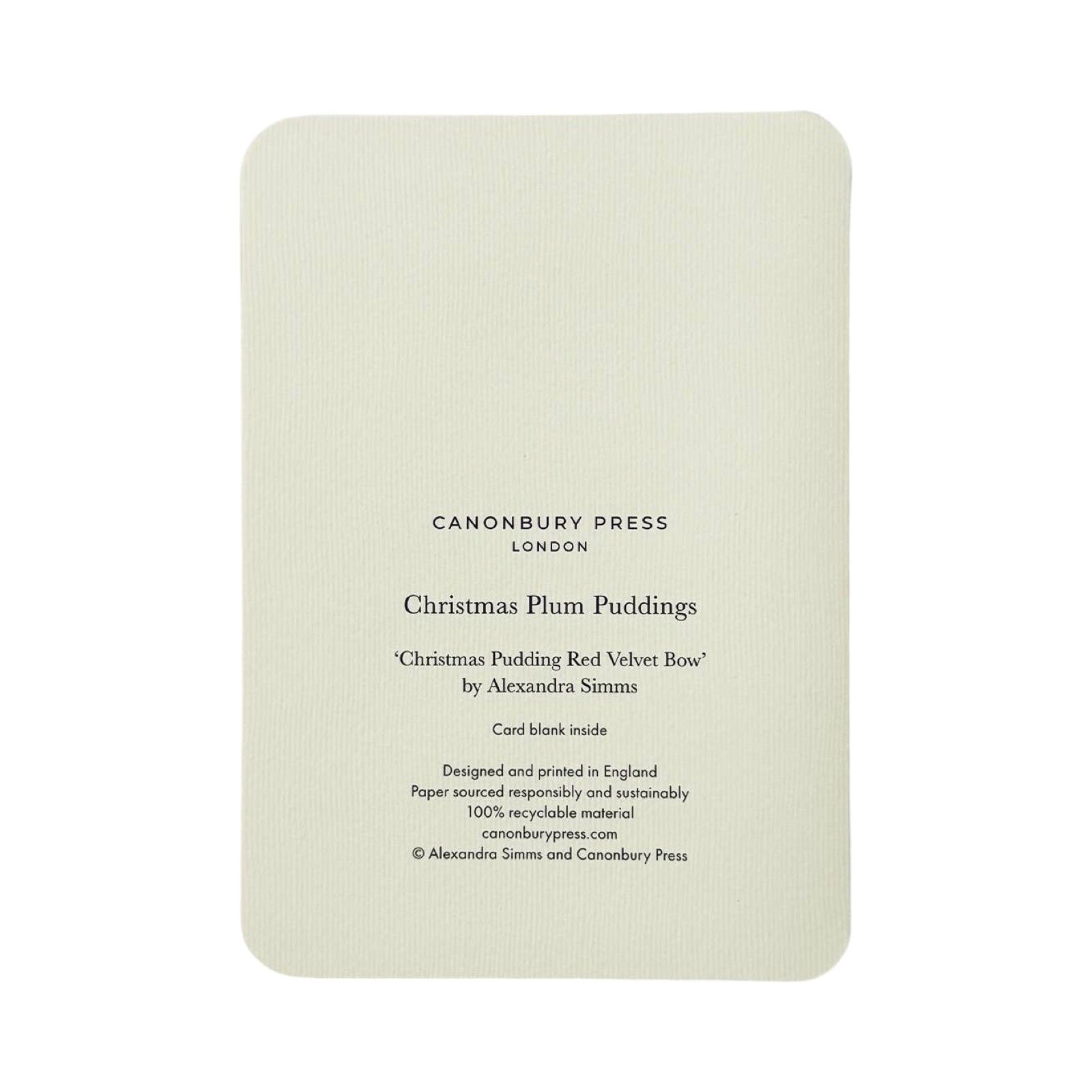 Back of card.