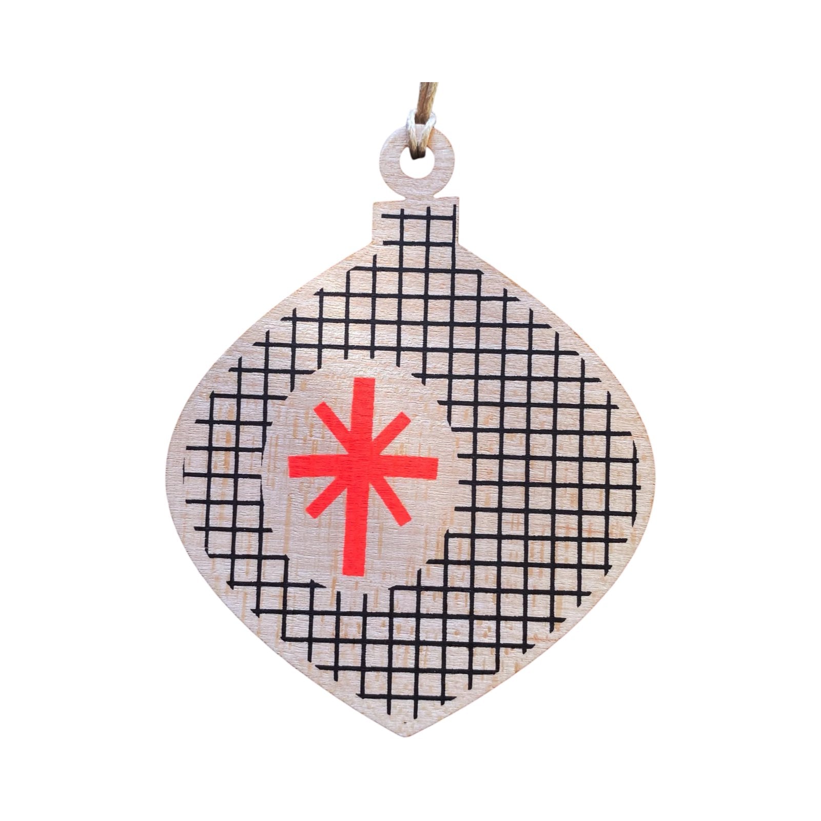 Christmas Wooden Screen Printed Bauble