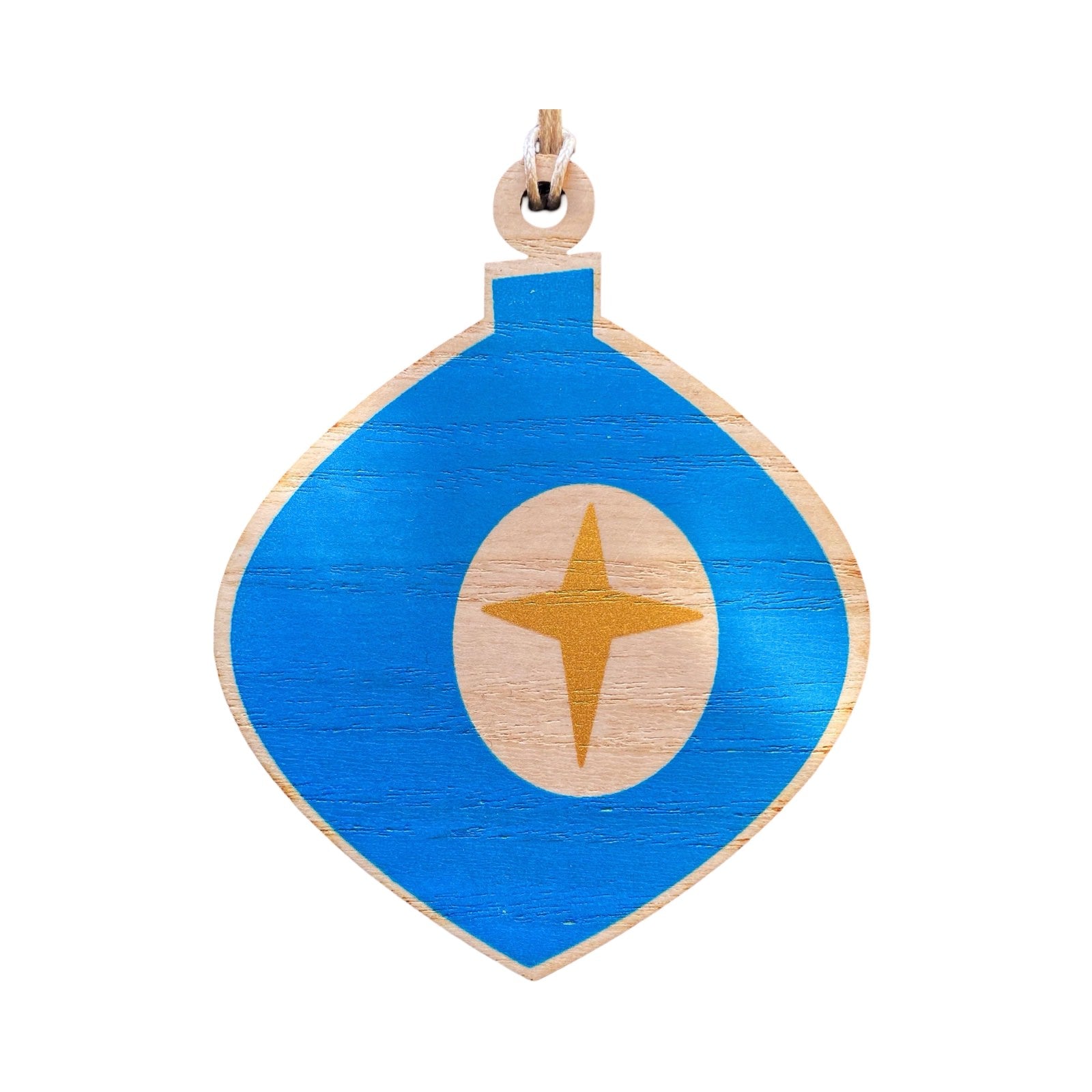 Christmas Wooden Screen Printed Bauble